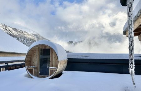 G&icirc;te n&deg;191105 Huez - Is&egrave;re - Sauna sur la terrasse